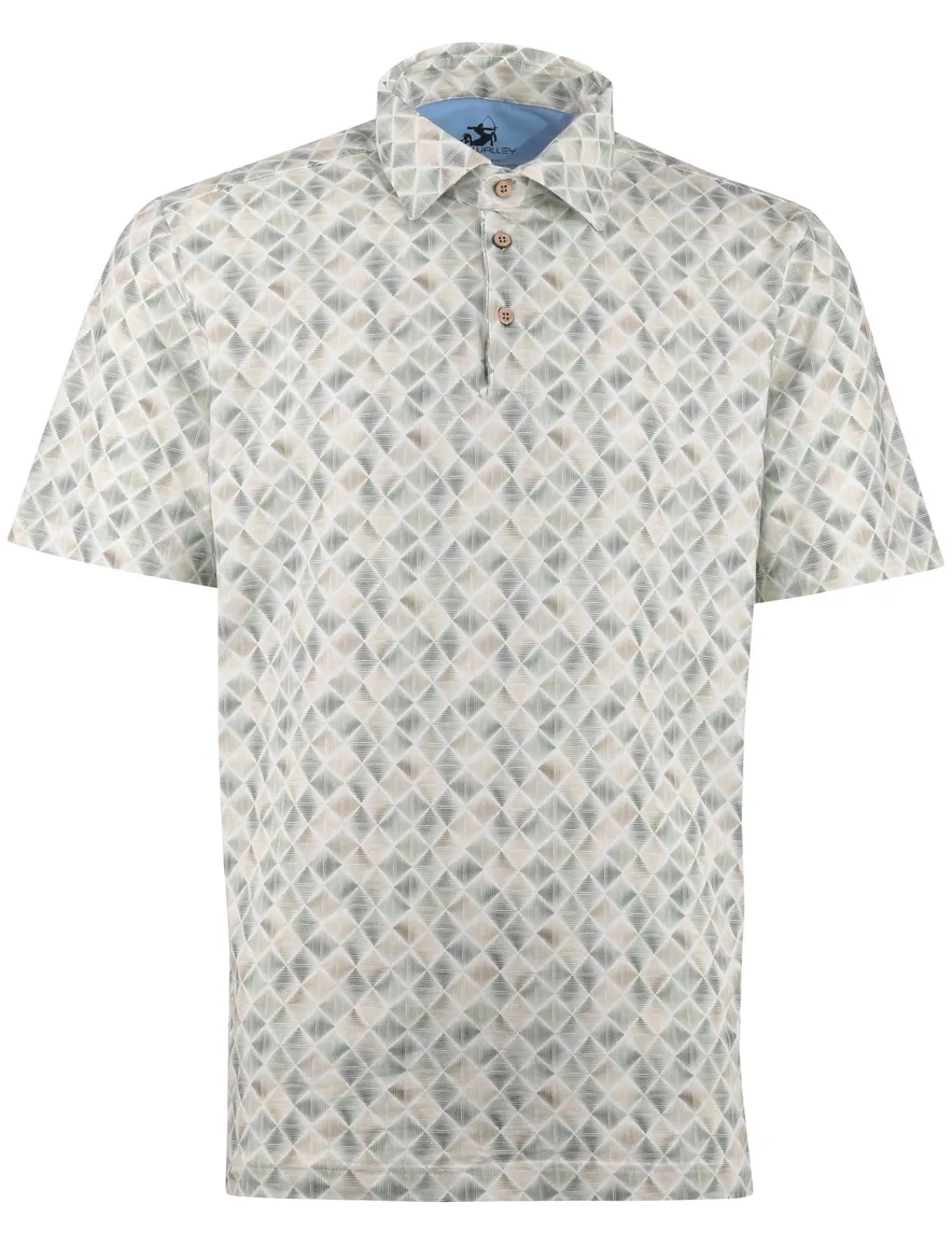 Eden Valley poloshirt groen geprint geruit