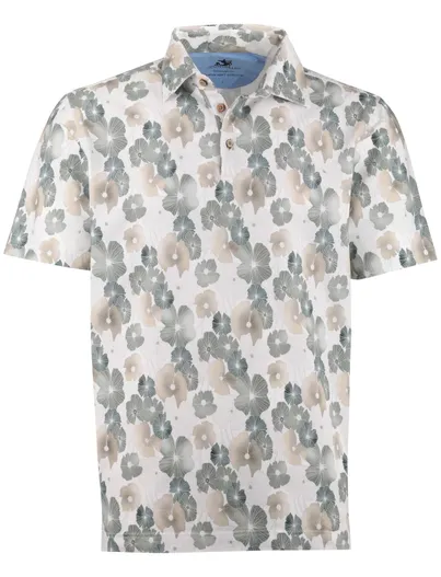 Eden Valley Eden Valley polo wit groen bruin geprint Regular Fit