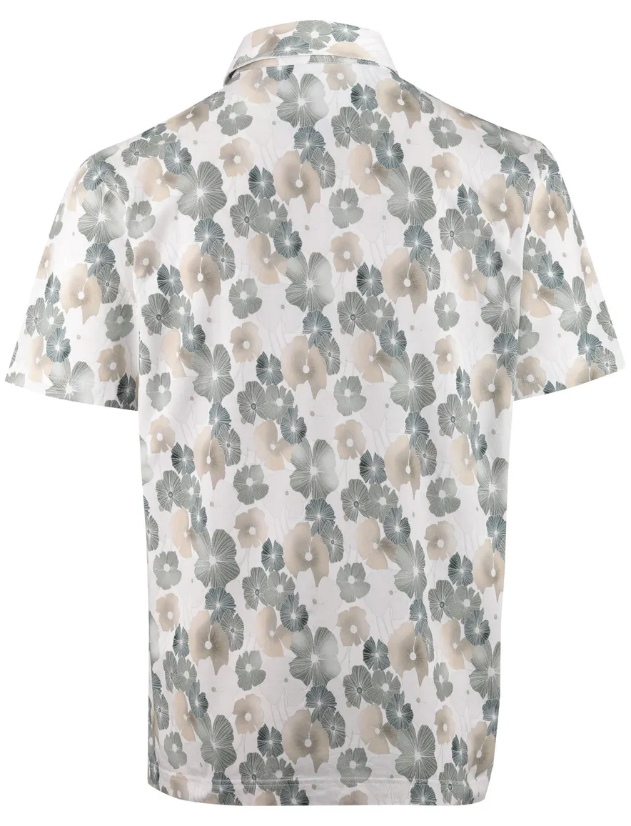 Eden Valley polo wit groen bruin geprint Regular Fit