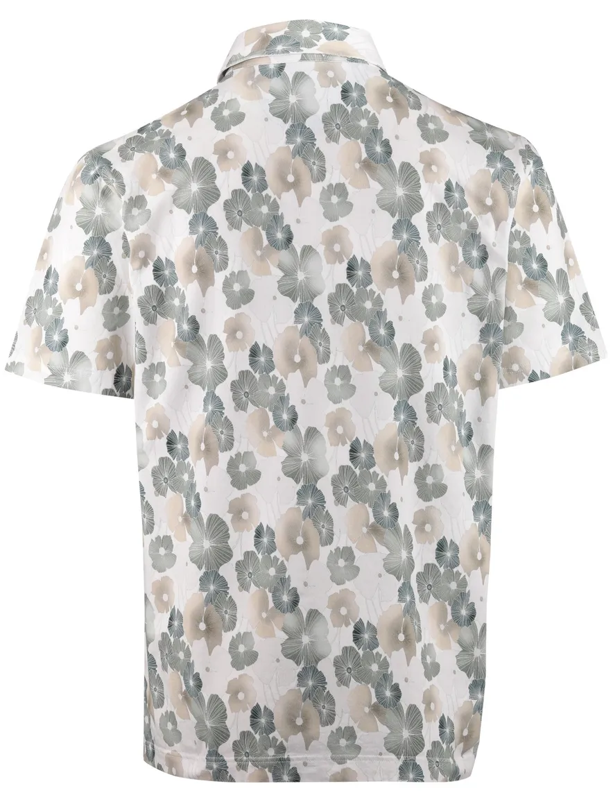Eden Valley poloshirt groen geprint bloemen normale fit
