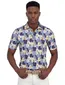 Poloshirt blauw bloem Eden Valley katoen stretch