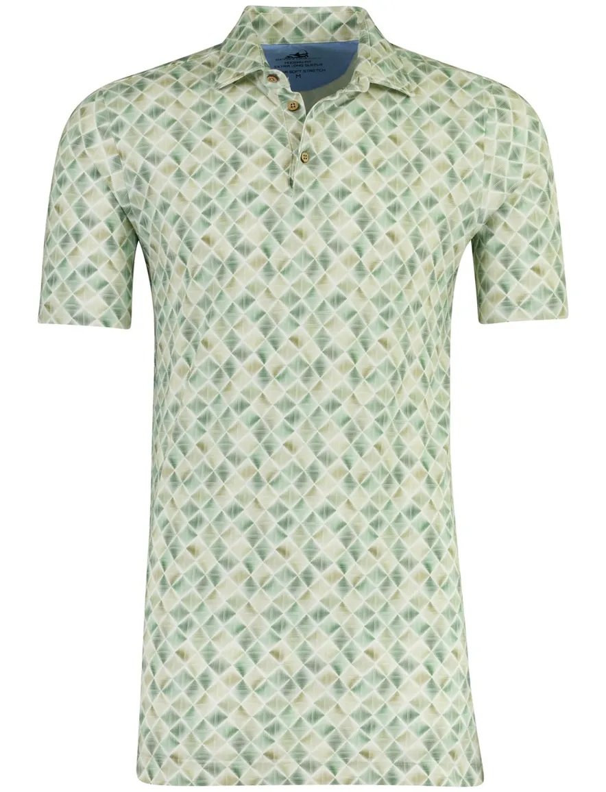 Poloshirt Eden Valley groen geprint katoen