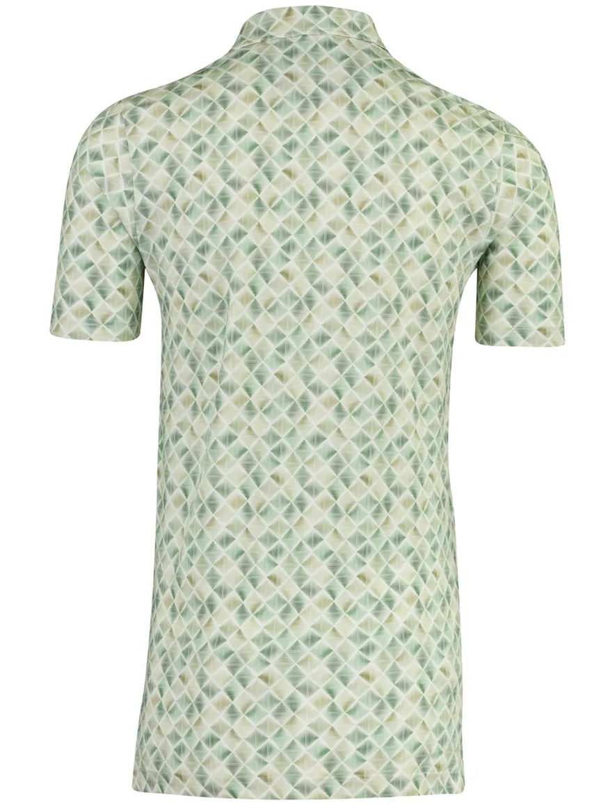 Poloshirt Eden Valley groen geprint katoen