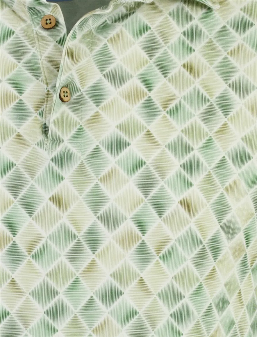 Poloshirt Eden Valley groen geprint katoen