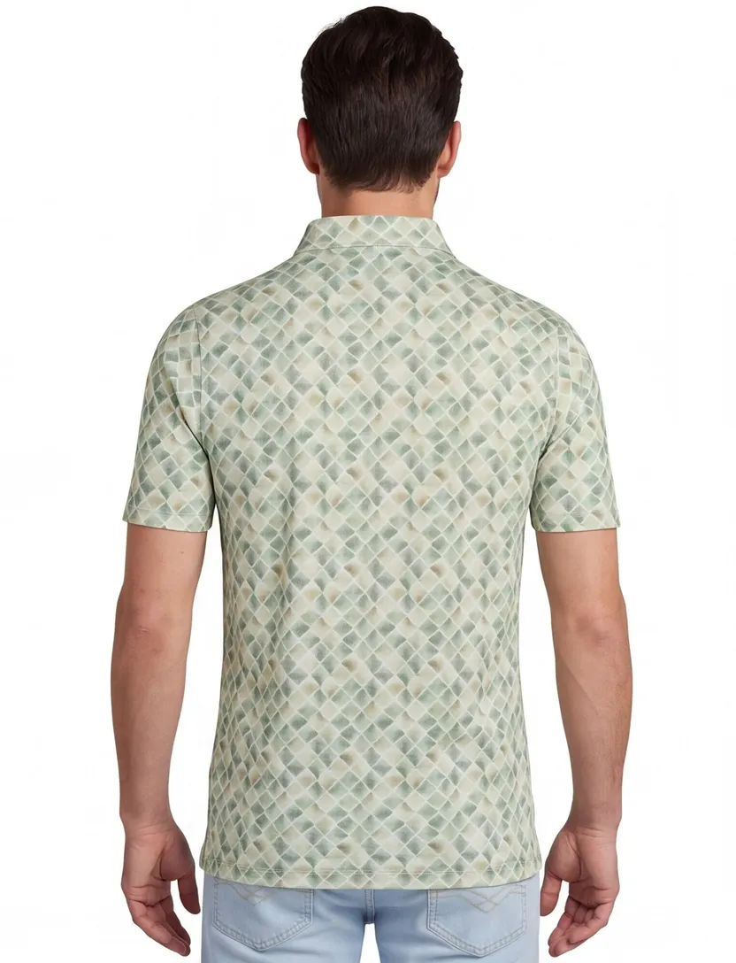 Poloshirt groen Eden Valley katoen stretch