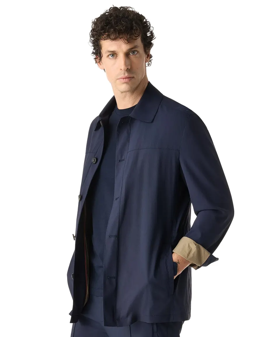 Corneliani jas donkerblauw scheerwol