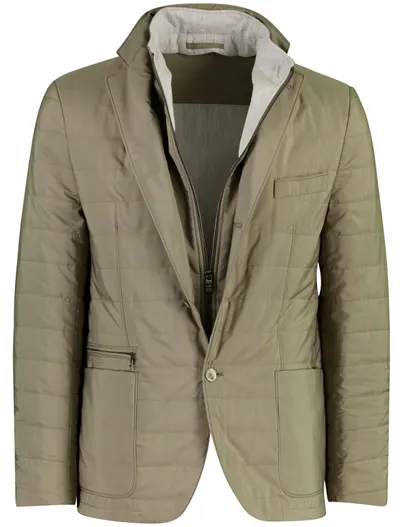 Corneliani Corneliani jas polyester olijfgroen gevoerd