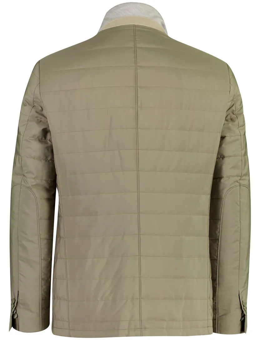 Corneliani jas polyester olijfgroen gevoerd