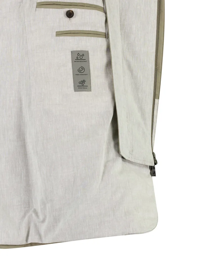 Corneliani jas polyester olijfgroen gevoerd