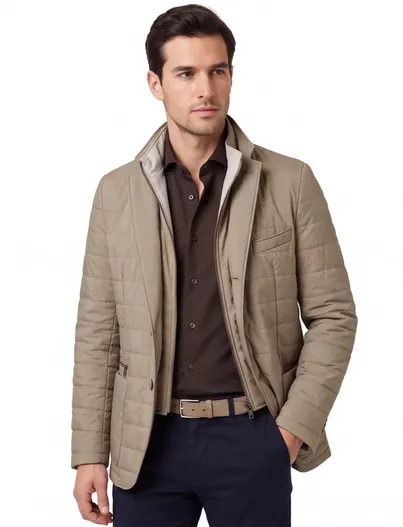 Corneliani Corneliani jas polyester olijfgroen gevoerd