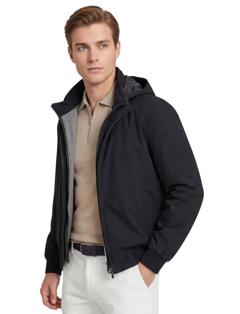 Navy tussenjas Corneliani afneembare capuchon