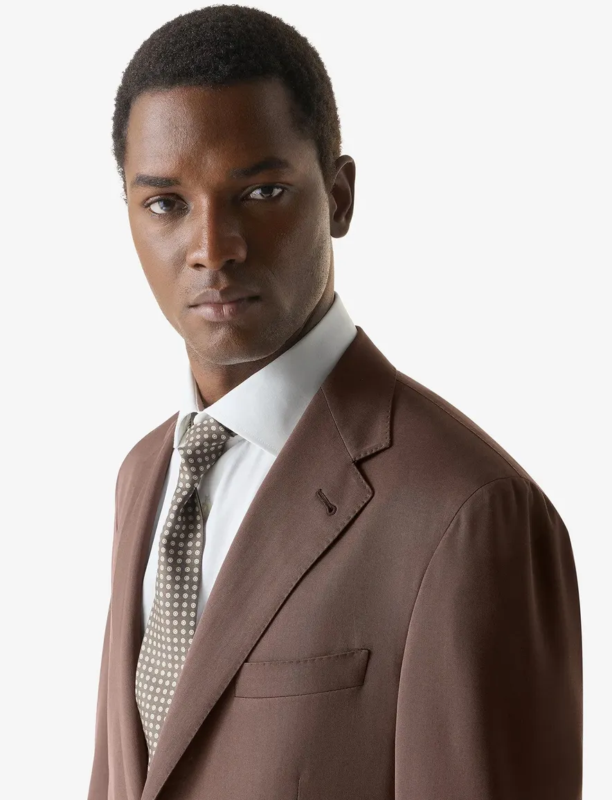 Corneliani colbert bruin wol zijde