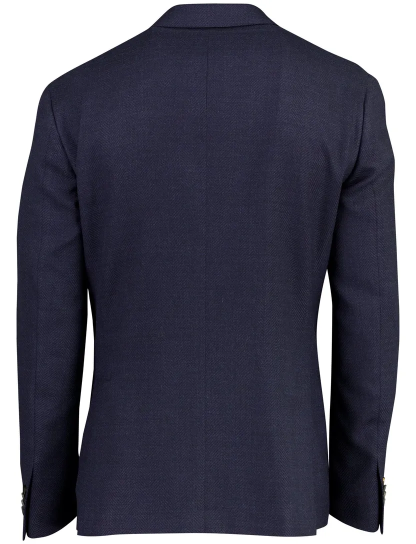 Scheerwol colbert navy normale fit met voering