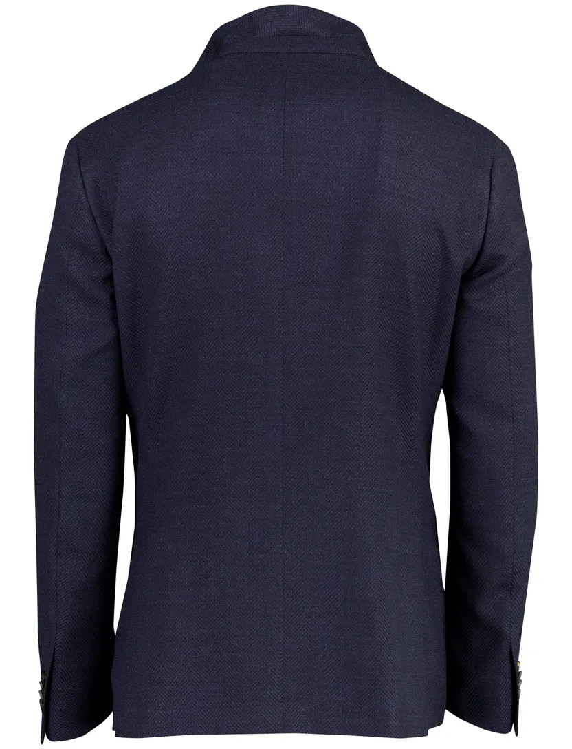 Scheerwol colbert navy normale fit met voering