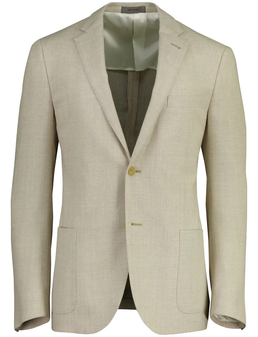 Colbert Corneliani scheerwol beige met viscose voering