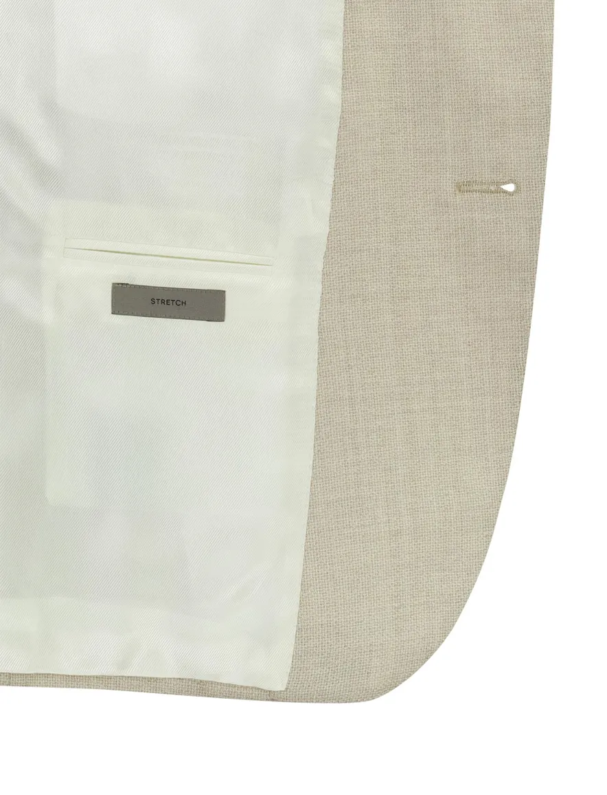 Colbert Corneliani scheerwol beige met viscose voering