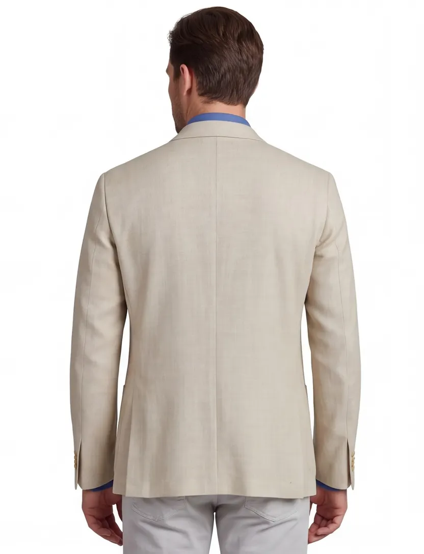 Scheerwol colbert beige normale fit met voering