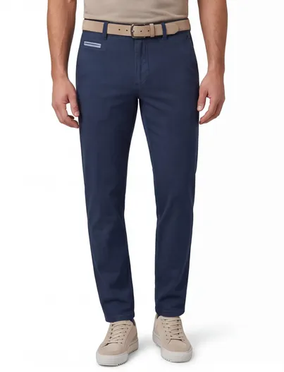 North84 North84 luxury comfort chino blauw effen