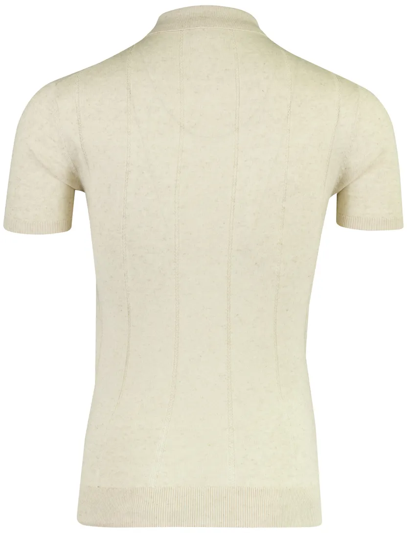 Beige polo Profuomo beige katoenblend 3 knoops