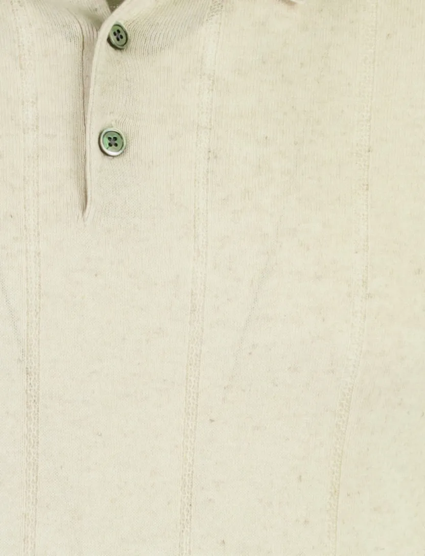 Beige polo Profuomo beige katoenblend 3 knoops