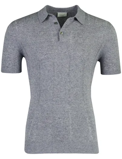 Profuomo Profuomo polo blauw gebreid strepen