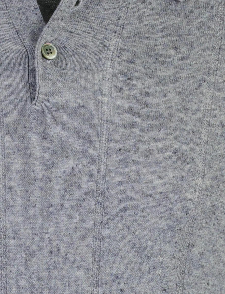 Profuomo polo 3 knoops sluiting blauw