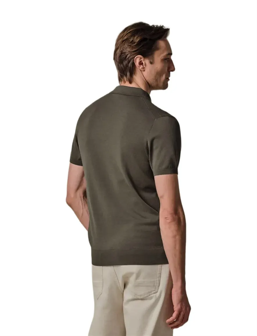 Profuomo polo bruin 3-knoops regular fit