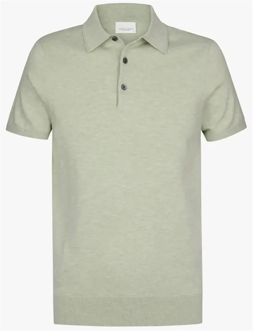 Korte mouw polo Profuomo groen regular fit