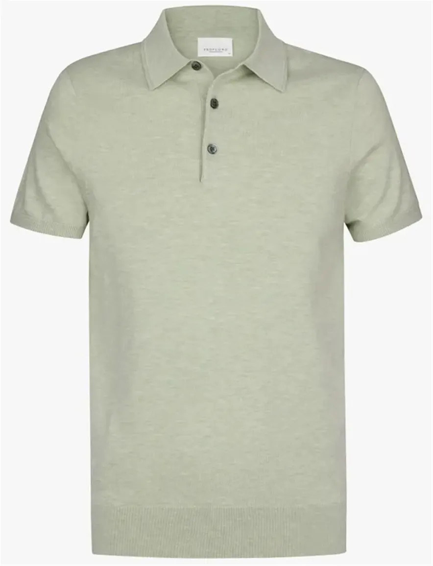 Profuomo polo lichtgroen met boord