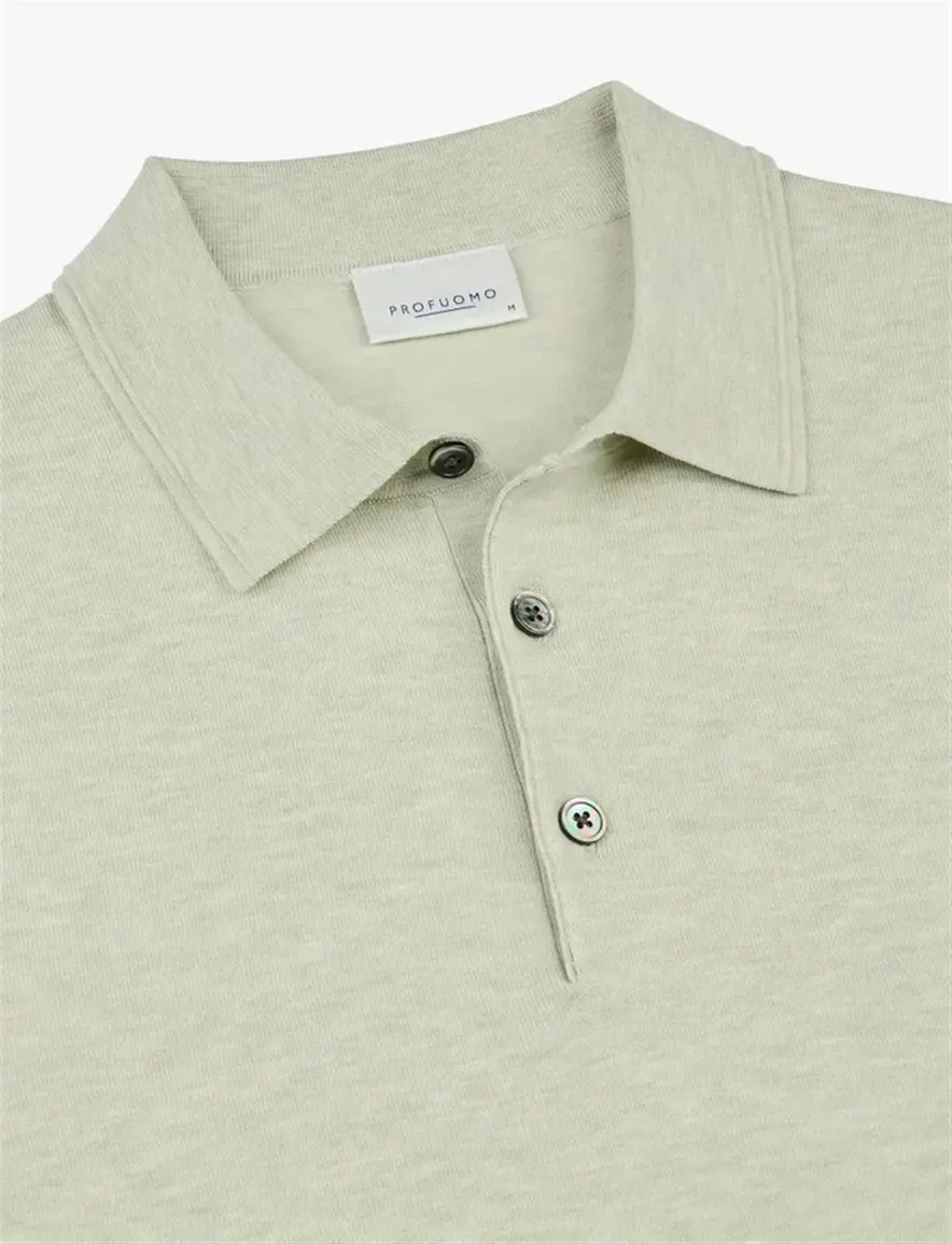 Profuomo polo lichtgroen met boord