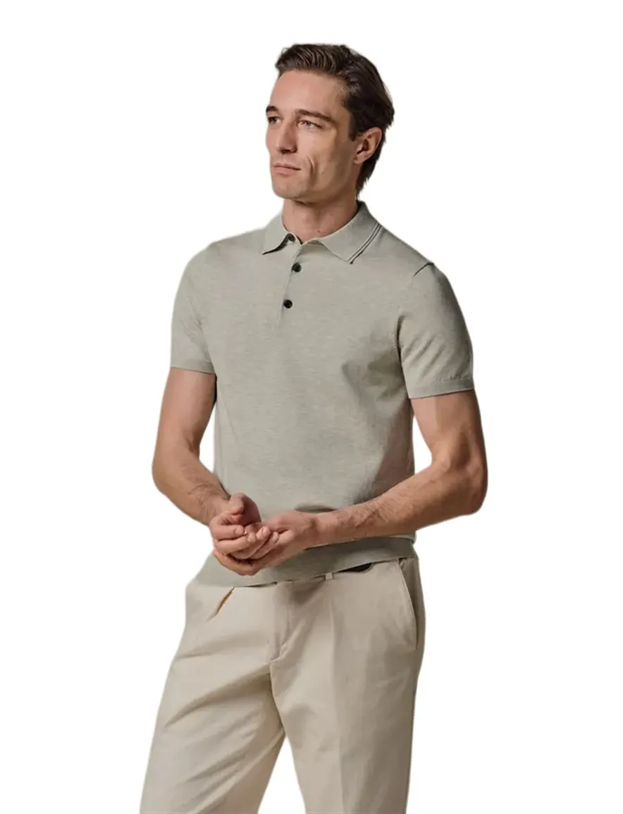 Profuomo polo lichtgroen met boord