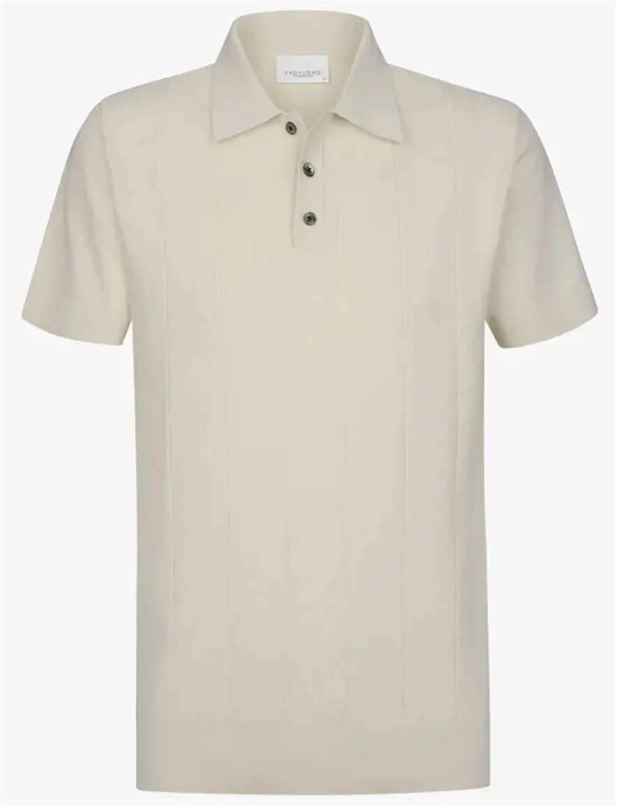 Profuomo creme polo katoen