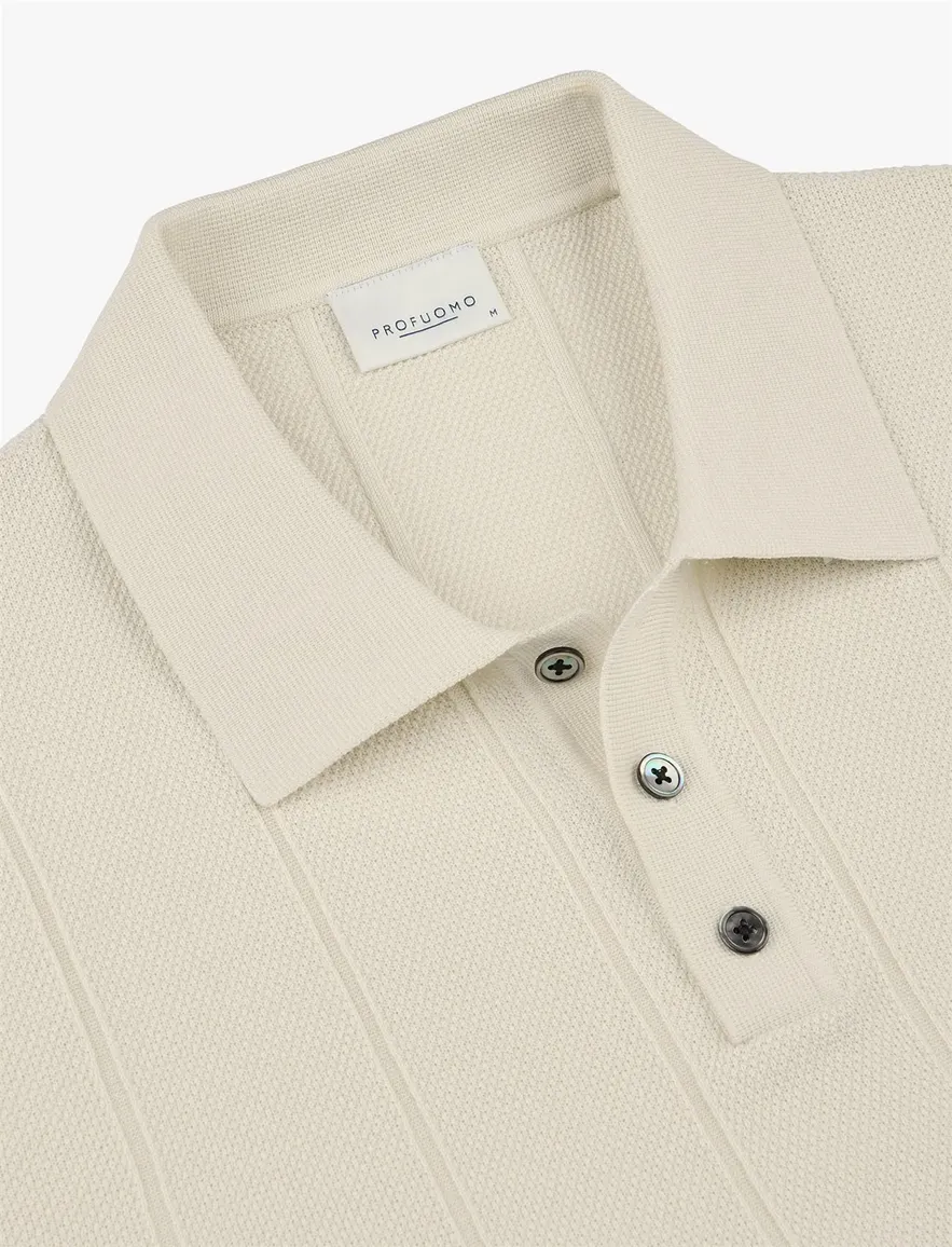 Profuomo creme polo katoen