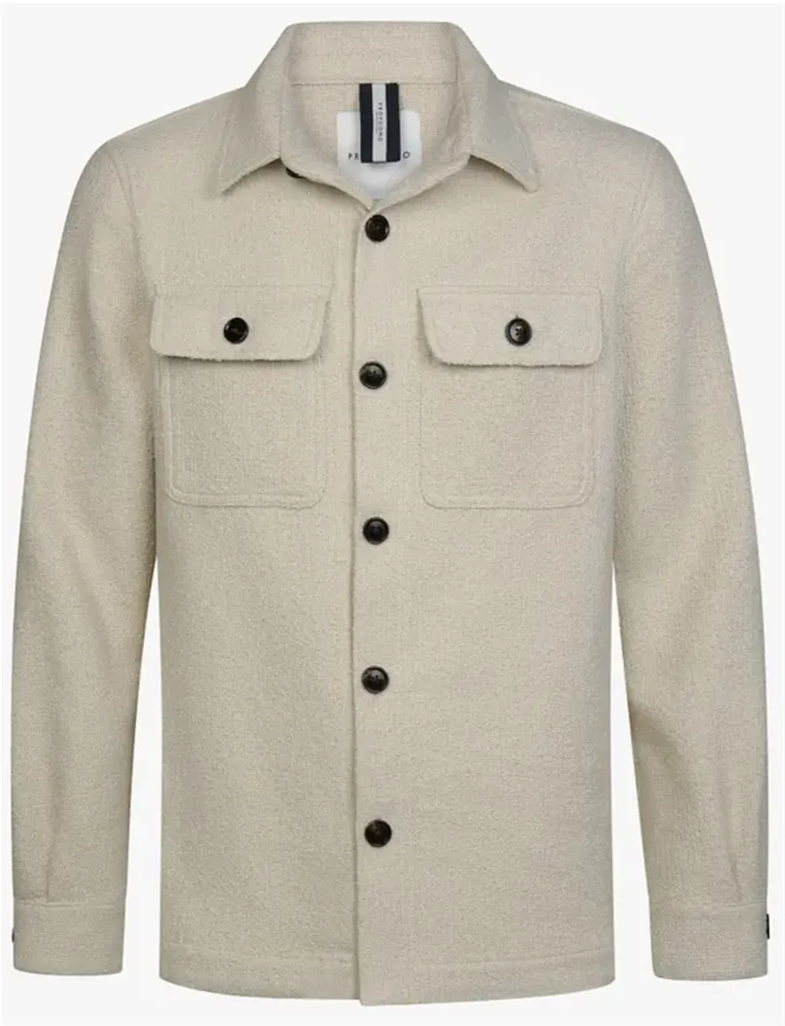 Creme Profuomo overshirt regular fit