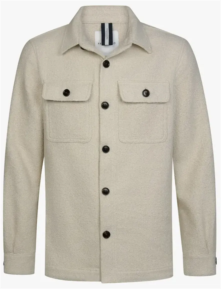 Overshirt Profuomo creme dubbele borstzak
