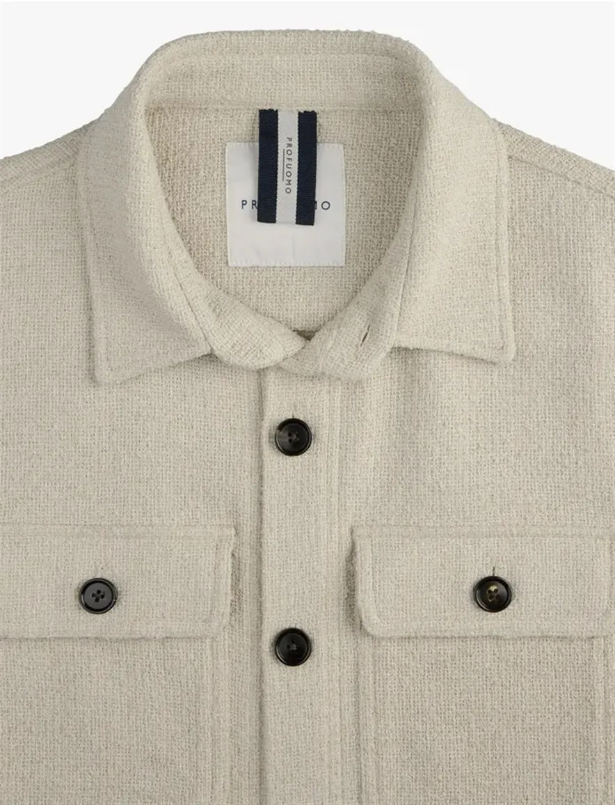 Creme Profuomo overshirt regular fit