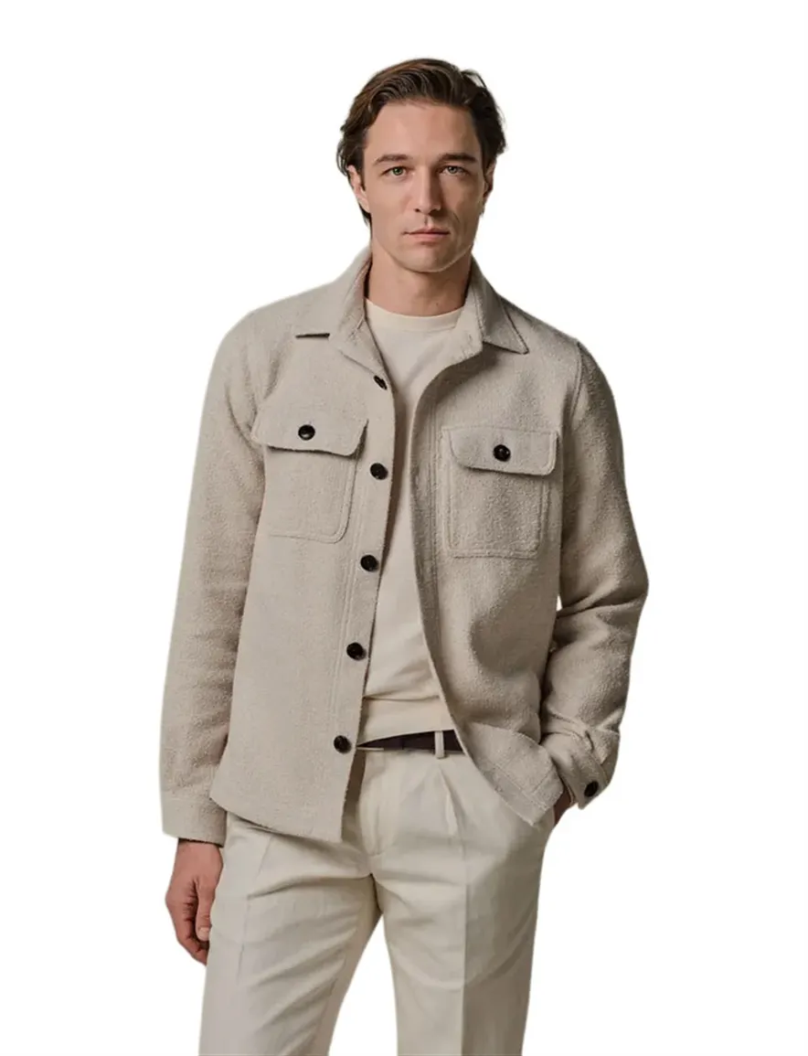 Profuomo overshirt creme regular fit