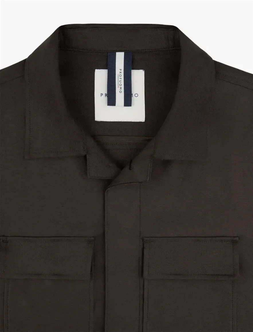 Overshirt Profuomo bruin linnen