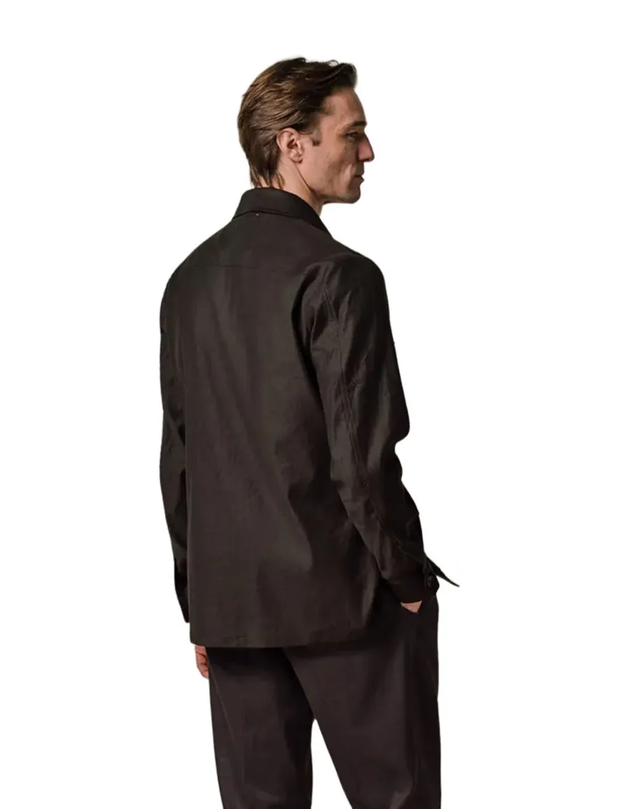 Overshirt Profuomo bruin linnen