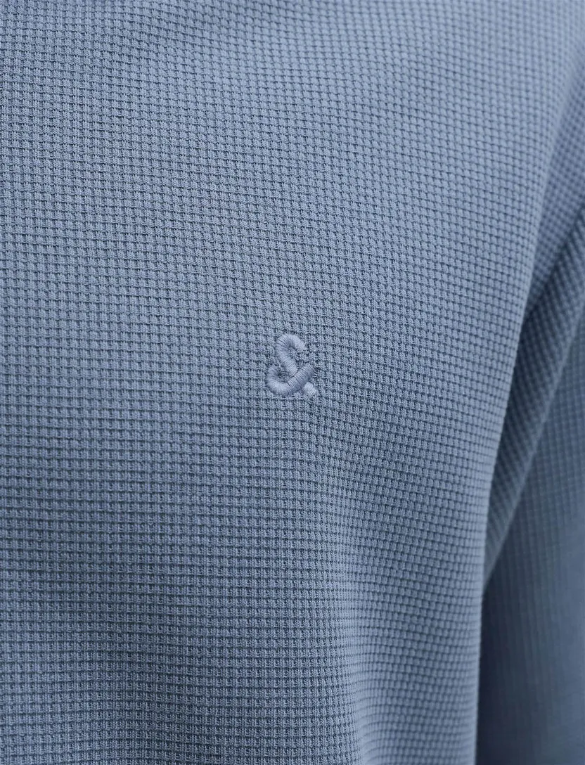 Blauwe polo Jack & Jones jersey big & tall 2 knoops