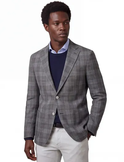 Dressler Grijs geruit colbert Dressler