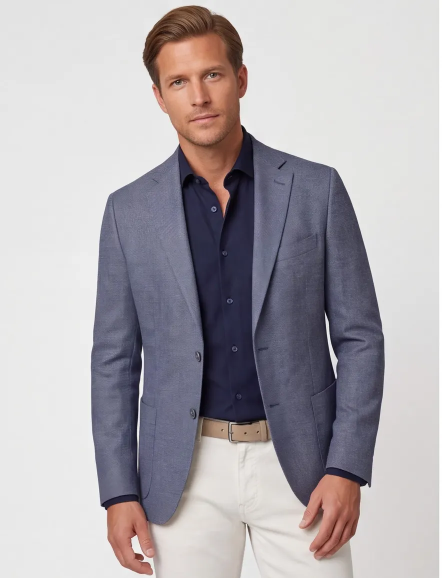 Dressler Eduard colbert blauw gemeleerd