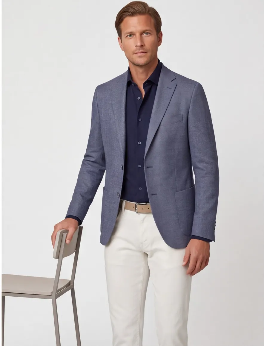 Dressler Eduard colbert blauw gemeleerd