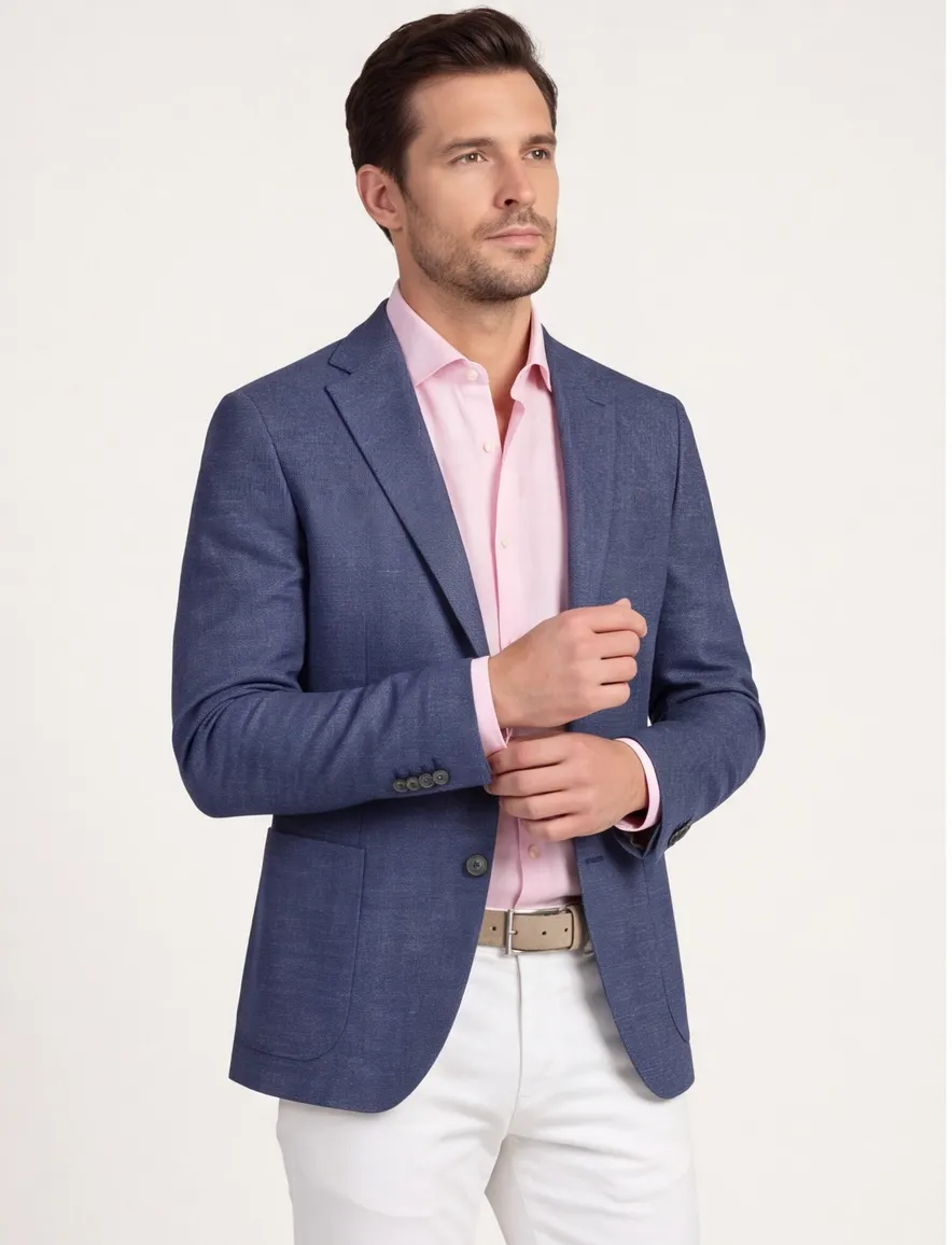 Colbert Dressler regular fit wol blauw met voering