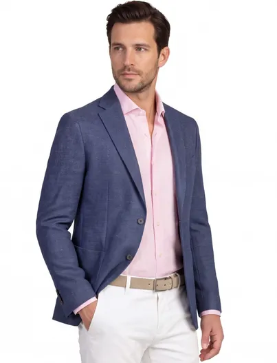 Dressler Colbert Dressler regular fit wol blauw met voering