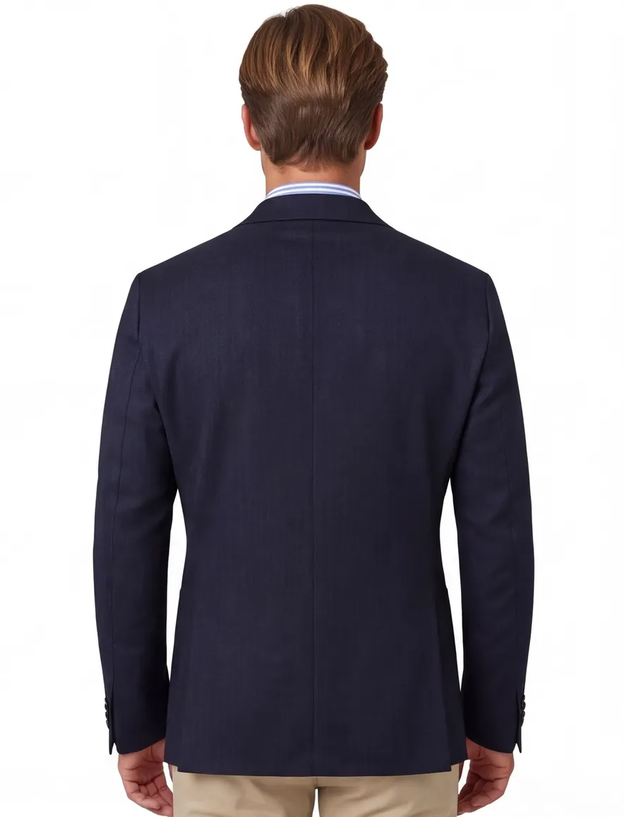 Donkerblauw colbert Dressler lamswol