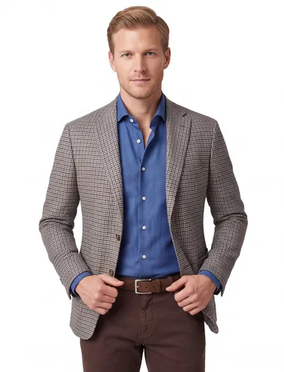Dressler grijs geruit colbert Dressler normale fit