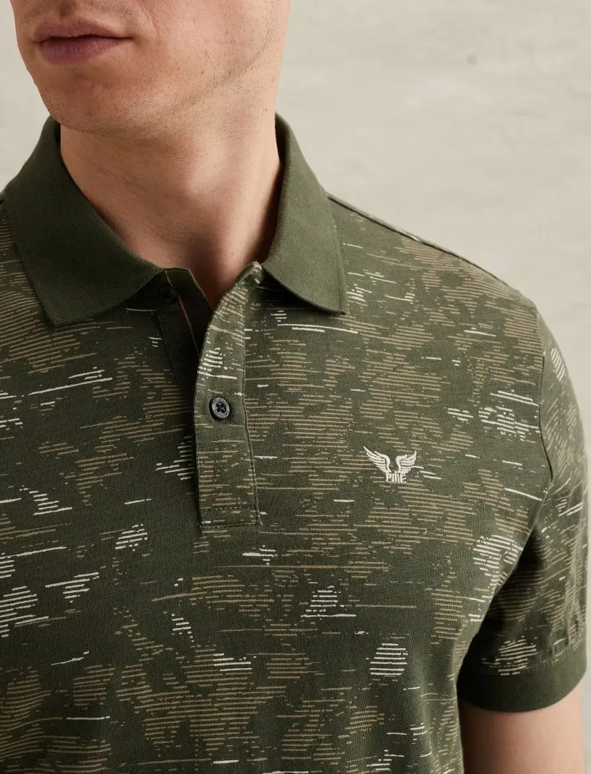 PME Legend slub jersey groen geprint