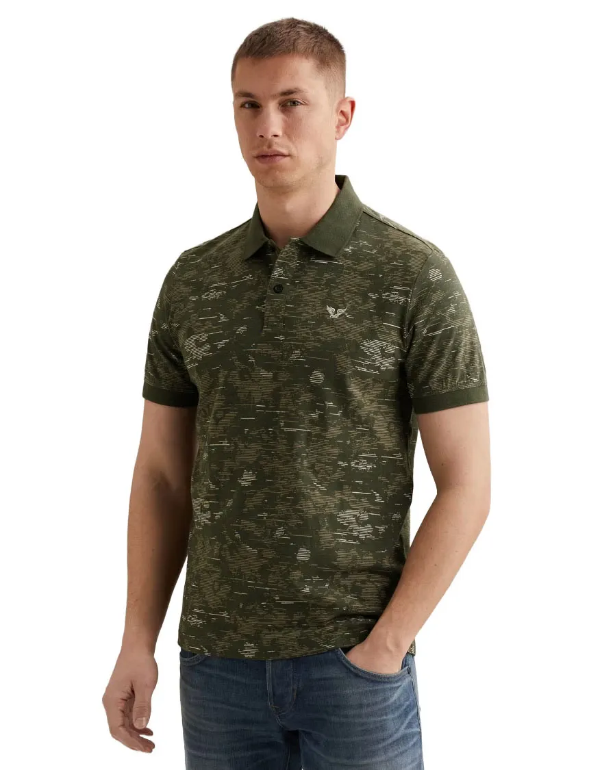 PME Legend slub jersey groen geprint