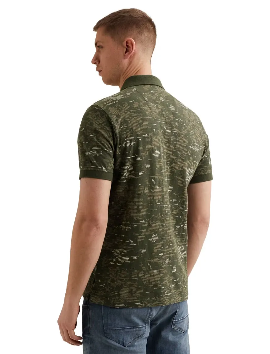 PME Legend slub jersey groen geprint